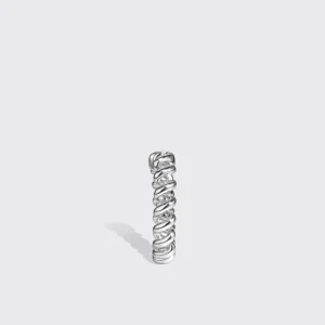 SMALL WHITE GOLD MINI SLINKEE EARRINGS>Boochier Fashion