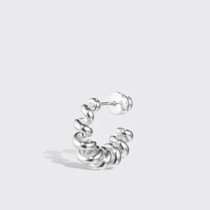 SMALL WHITE GOLD SLINKEE EARRINGS>Boochier Best