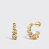 SMALL YELLOW GOLD DIAMOND SLINKEE EARRINGS>Boochier Discount