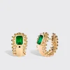 SMALL YELLOW GOLD EMERALD SLINKEE ICON EARRINGS>Boochier Outlet