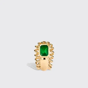 SMALL YELLOW GOLD EMERALD SLINKEE ICON EARRINGS>Boochier Outlet