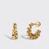 SMALL YELLOW GOLD SLINKEE EARRINGS>Boochier Fashion