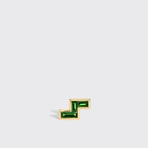 TSAVORITE YELLOW GOLD ARCADE MONO STUD (Z SHAPE)>Boochier Sale