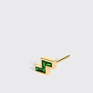 TSAVORITE YELLOW GOLD ARCADE MONO STUD (Z SHAPE)>Boochier Sale