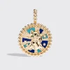 TURQUOISE & LAPIS YELLOW GOLD LUCKY CAT CHARM>Boochier Outlet