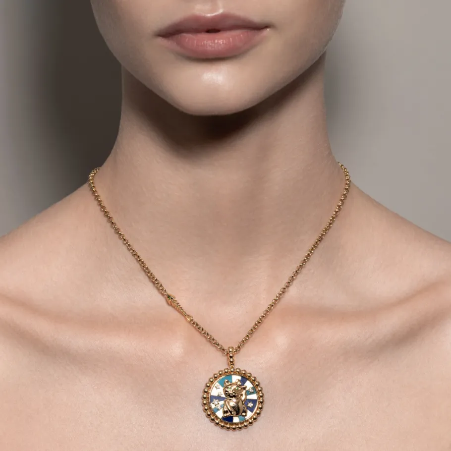 turquoise__lapis_yellow_g_1.webp TURQUOISE & LAPIS YELLOW GOLD LUCKY CAT CHARM>Boochier Outlet