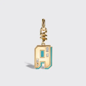 TURQUOISE NOSTALGIA LETTER CHARM>Boochier Discount