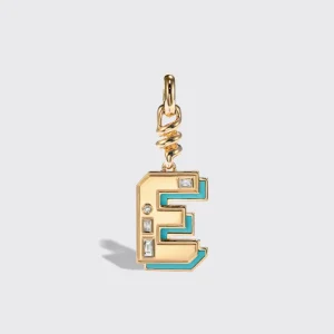 TURQUOISE NOSTALGIA LETTER CHARM>Boochier Discount
