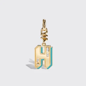 TURQUOISE NOSTALGIA LETTER CHARM>Boochier Discount