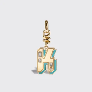 TURQUOISE NOSTALGIA LETTER CHARM>Boochier Discount