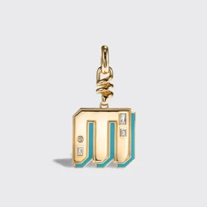 TURQUOISE NOSTALGIA LETTER CHARM>Boochier Discount