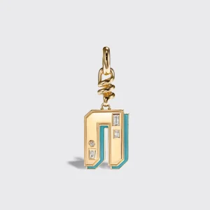 TURQUOISE NOSTALGIA LETTER CHARM>Boochier Discount