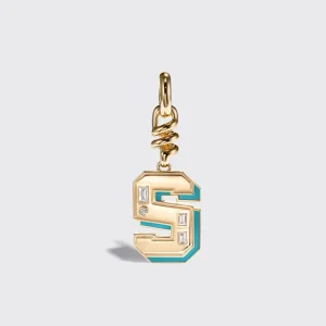 TURQUOISE NOSTALGIA LETTER CHARM>Boochier Discount