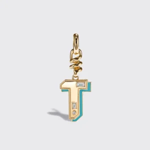 TURQUOISE NOSTALGIA LETTER CHARM>Boochier Discount