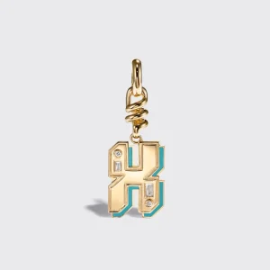 TURQUOISE NOSTALGIA LETTER CHARM>Boochier Discount