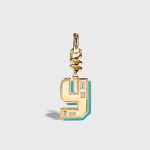 TURQUOISE NOSTALGIA LETTER CHARM>Boochier Discount