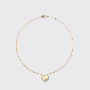 TURQUOISE YELLOW GOLD HEART NECKLACE>Boochier Outlet