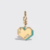 TURQUOISE YELLOW GOLD HEART CHARM>Boochier Sale
