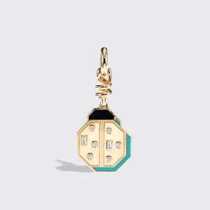 TURQUOISE YELLOW GOLD LADYBUG CHARM>Boochier Outlet