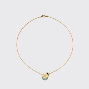 TURQUOISE YELLOW GOLD LADYBUG NECKLACE>Boochier Clearance