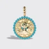 TURQUOISE YELLOW GOLD LUCKY CAT DIAMOND CHARM>Boochier Best