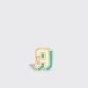 TURQUOISE YELLOW GOLD MINI LETTER MONO STUD>Boochier Online