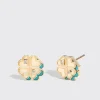 TURQUOISE YELLOW GOLD MINI CLOVER LEAF STUDS>Boochier Sale