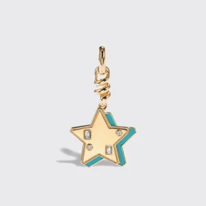 TURQUOISE YELLOW GOLD STAR CHARM>Boochier Hot