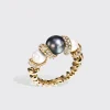 WHITE & GREY PEARLS DIAMOND GUMBALL BEACHING RING>Boochier Discount