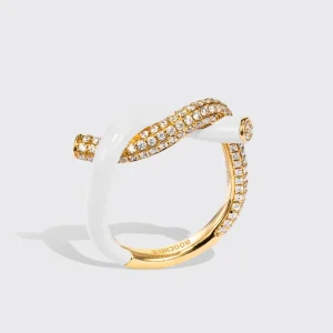 WHITE FRUIT HOOPS DIAMOND RING>Boochier Discount