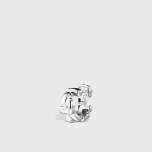 WHITE GOLD ARCADE DOUBLE ETERNITY LOCK EARRING HUGGIES>Boochier Hot
