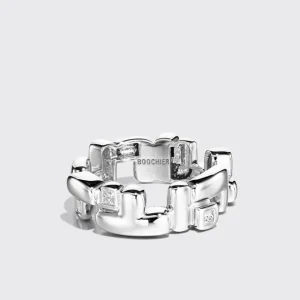 WHITE GOLD DIAMOND ARCADE DOUBLE ETERNITY RING>Boochier Outlet