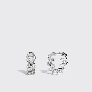 WHITE GOLD DIAMOND SLINKEE HUGGIE EARRINGS>Boochier Hot