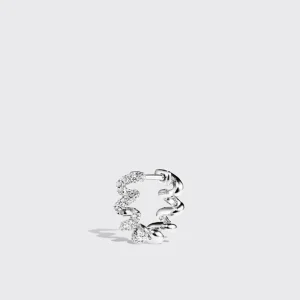 WHITE GOLD DIAMOND SLINKEE HUGGIE EARRINGS>Boochier Hot