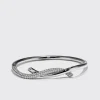 WHITE GOLD HALF DIAMOND TIES BANGLE>Boochier Online
