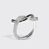 WHITE GOLD HALF DIAMOND TIES RING>Boochier Clearance