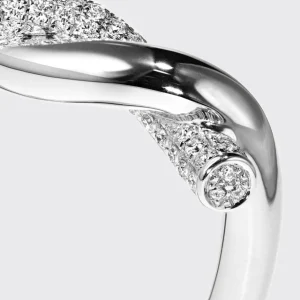 WHITE GOLD HALF DIAMOND TIES RING>Boochier Clearance