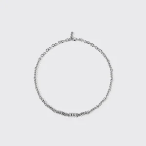 WHITE GOLD SINGLE DIAMOND SLINKEE NECKLACE>Boochier Fashion
