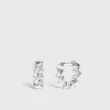 WHITE GOLD SLINKEE HUGGIE EARRINGS>Boochier Fashion