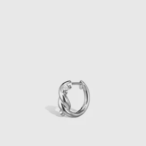 WHITE GOLD SMALL TIES EARRINGS>Boochier Clearance