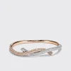 WHITE GOLD-ROSE GOLD DIAMOND TIES BANGLE>Boochier Outlet