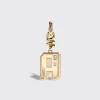 WHITE MOTHER OF PEARL NOSTALGIA LETTER CHARM>Boochier New
