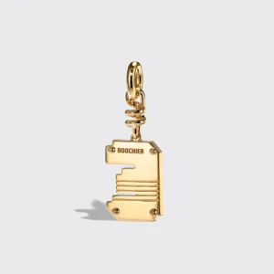 WHITE MOTHER OF PEARL NOSTALGIA LETTER CHARM>Boochier New