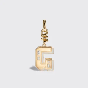 WHITE MOTHER OF PEARL NOSTALGIA LETTER CHARM>Boochier New