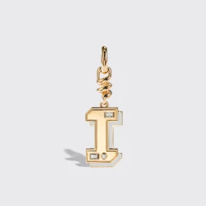 WHITE MOTHER OF PEARL NOSTALGIA LETTER CHARM>Boochier New
