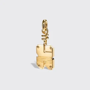 WHITE MOTHER OF PEARL NOSTALGIA LETTER CHARM>Boochier New