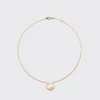 WHITE MOTHER OF PEARL YELLOW GOLD HEART NECKLACE>Boochier Sale