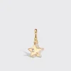 WHITE MOTHER OF PEARL YELLOW GOLD MINI STAR HOOP MONO EARRING>Boochier Best