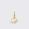 WHITE MOTHER OF PEARL YELLOW GOLD MINI HEART HOOP MONO EARRING>Boochier Fashion