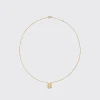 WHITE MOTHER OF PEARL YELLOW GOLD MINI LETTER NECKLACE>Boochier Discount
